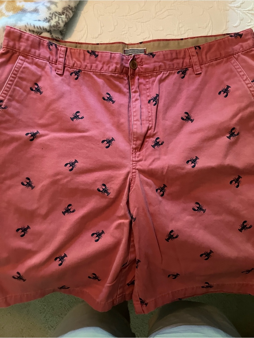 Izod Pink Shorts with Navy Lobster Embroidery